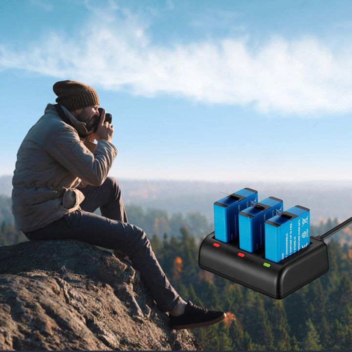 JYJZPB%203%20Pack%20Batteries%20for%20Go%20Pro%20He%20ro%208%20Battery,%20with%20Triple%20Fast%20Charger%20for%20Go%20Pro%20He%20ro%208%20Go%20Pro%20He%20ro%207%20Black%20and%20Hro%206/he%20ro5%20Black,%20He%20ro%202018%20Cameras%20Batteries%20(Blue)%20-%20Image%206