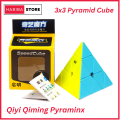 Original Qiyi Qiming 3x3 Pyramid Cube Sticker less Best Quality Fast Speed Triangular Magic Cube Smooth Educational Puzzle Toys. 
