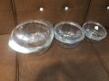 3 Pcs Transparent Dish with lid glass lid | 3 pcs Bowl dishes with glass lid | Dessert and other multi use Bowls with glass lid |  Microwave oven safe Glass dish  with glass lid | Pure Transparent  Bowl with glass lid |. 