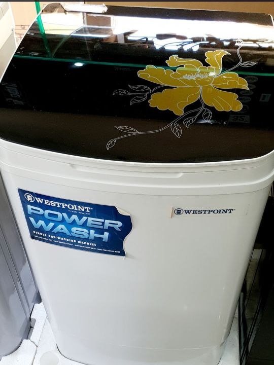 Westpoint (100% Copper) Motor Washing Machine Model WF-1018-Single Tub Washer- Glass Top- 10KG Large Size ) -New Model -with 1 Year Official Warranty