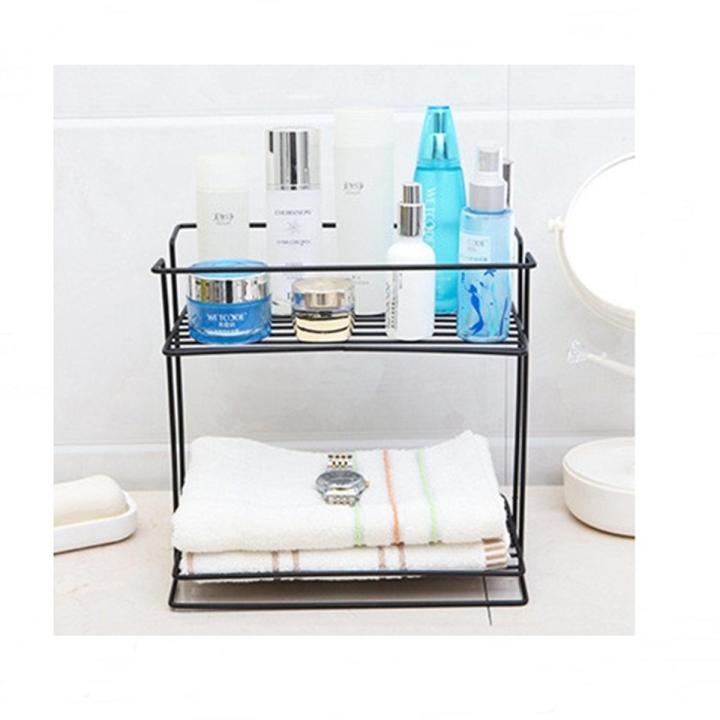 Heavy Duty 2 Tier Bathroom Washroom Accessories Storage Metal Wire Shelf Rack Organizer