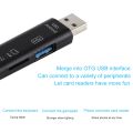 D-188 3 in 1 TF & USB to Micro USB & Type-C Card Reader OTG Adapter Connector. 