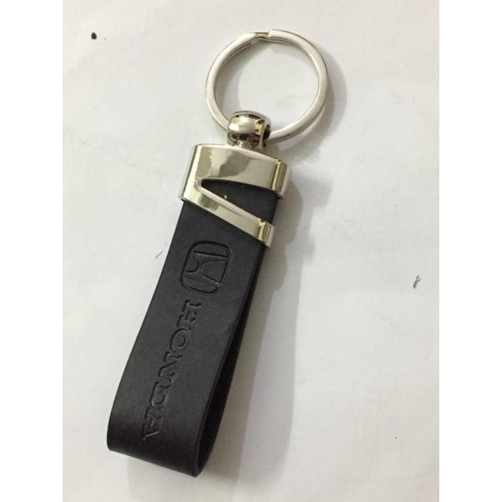 Honda Car Logo Key chain Metallic & Leather Key Ring