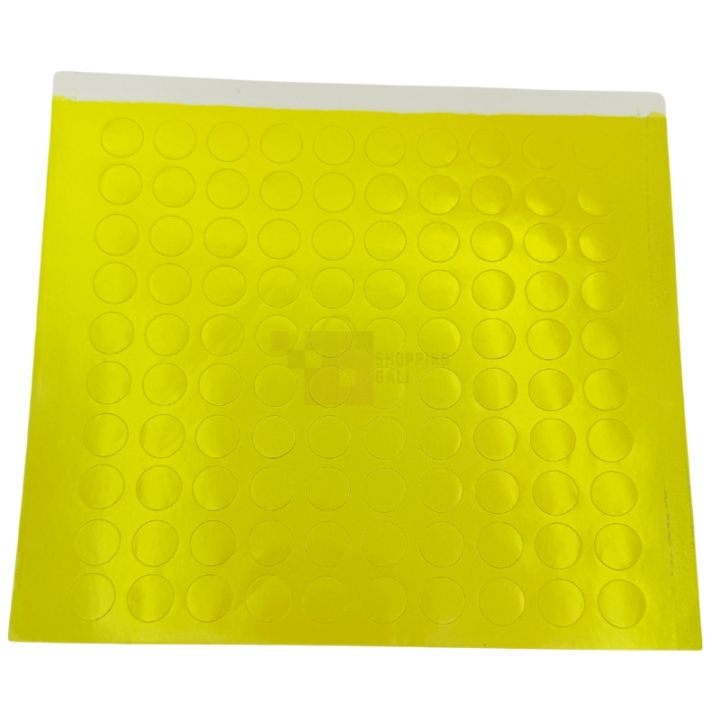 Yellow Circle Stickers - Card Size 5 Inch By 6 Inch - Stickers - Yellow Color - Pack Of 7
