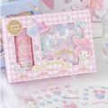 Sanrio Kuromi Cinnamoroll Melody Stickers Gift Box Kawaii Anime Hand Account Guka Decoration DIY Sticker Girls Kids Toys. 