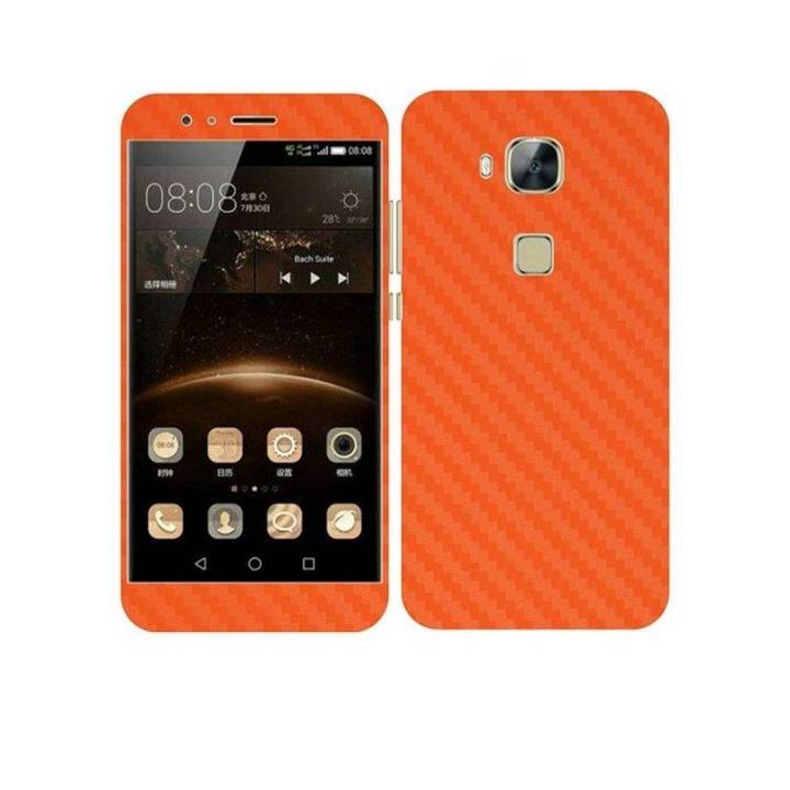 Huawei G7 Plus Orange Carbon Fiber Texture Mobile Skin