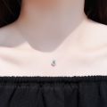 Transparent Chain Necklace Aaa Zircon Invisible Choker Women Oval Water Drop Triangle Square Star Pendant Necklaces. 