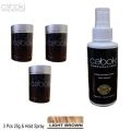 Caboki Hair Fiber 25g Light brown 3 pcs + Caboki Fiber Hold Spray 190ml. 