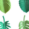 Fridge Stickers Delicate Texture Mini Tropical Leaves Refrigerator Stickers. 