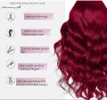 100% Real Human Hair Wig 13x4 HD Swiss Front Lace Full Head Cap Glueless Pre Plucked Dyeable Straight Light Body Wave Natural Hairline 30"inches Long Adjustable Elastic Band for Girls Women Ladies Cancer Chemotherapy Patient - Burgundy Beetroot. 