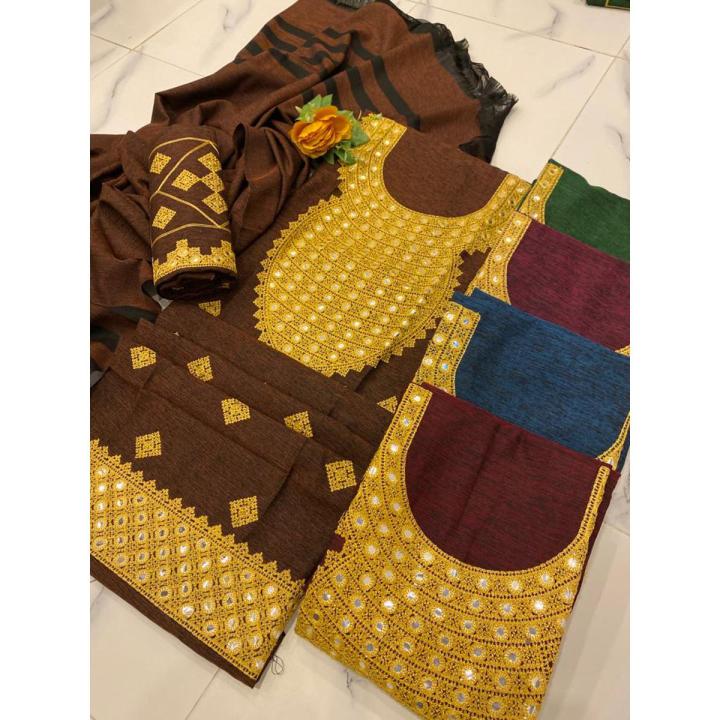 Ahmad Raza Pret Embroidered Silk 3 Piece Suit AR-9005