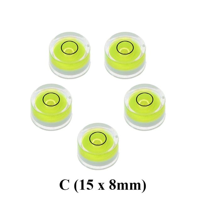 【Footprint】 5Pcs Precision Circular Mini Spirit Level Set Meter Bubble Inclinometer Green Bullseye Cameras Measure Tools Horizontal Ruler