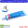 2pcs 50ml Silicone Industrial Adhesive 704 one-component RTV Silicone Rubber White Waterproof Insulation Electronic Sealing Glue by Electrica. 