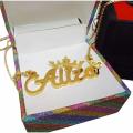 Customized Name Locket Golden & Silver Customized Name Necklace for girls - Customize Gift. 