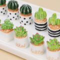 1/4PCS Creative Mini Cactus Potting Indoor Tabletop Small Potted Decoration Cactus Micro Landscape Ecological Bottle DIY Ornaments. 