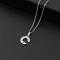 Silver Stainless Steel Alphabet Necklace/Locket/Pendants for Girls/Women with Chain - A to Z Your Customized/personalized Name Alphabets. 