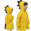 【HOT】 Cute Dinosaur Polyester Baby Raincoat Outdoor Waterproof Rain Coat Children Impermeable Poncho Boys Girls Rain Jacket Yellow. 