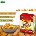 Trendy 3D Triangle Crispy and crunchy Snacks, mix color Snacks, Free BBQ masala inside, fryums or frymus, snack food, 200 grams in one box with free BBQ masala. 