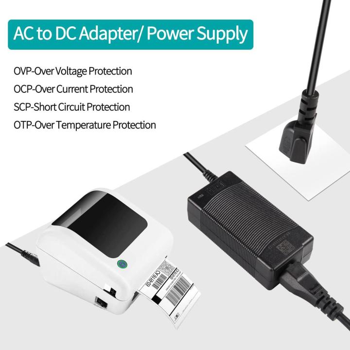 DC 24V 2A Label Printer Adapter AC Power Supply Adapter 100V~240V AC to DC Converter for Rollo Printer, JIOSE J500, MUNBYN P129 ITPP941, BEEPRT Printer, JADENS Printer