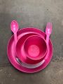 Pack of 5 Colourful Kids Set (Including Plate, Bowl, Glass, Spoon and Fork). 
