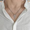 Zirconia Cross Crystal Pendant Necklace Silver Color Box Chain Female Choker Necklaces Fashion Jewelry Gifts For Women Girls. 