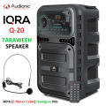 IQRA Q20 Wireless Bluetooth Rechargeable Speaker With 5m Wired Headgear Mic LED & Digital Display - (Portable). 