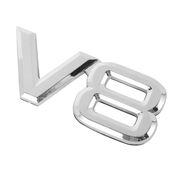 3X 7.5x3.5cm Auto car V8 stickers 3D Chrome Sticker Badge Emblem