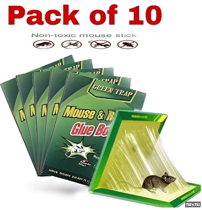 10 Mouse Trap Books - Mouse Trap Glue - Mouse Trap For Big Mouse - Mouse Trapper - Rat Killer Glue - Rat Killer & Mouse Catcher - Rat Killer Glue Mat Best For Kitchen , Office , Bedrooms , Bathrooms By Active Clean