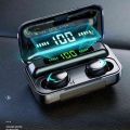 F9-5 TWS Earbuds - F9 Airdots True Wireless Headphones Bluetooth  Stereo Bass Handsfree, Earphones With Mic & Charging Case 3 to 5 Hours Battery Life - Simple and Extraordinary, Born For Music-Lightweight & Imported High Quality. 