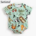 Cartoon Summer Baby Boys Bodysuits Cotton Short Sleeve Newborn Clothes Casual Infant Baby Pajamas. 