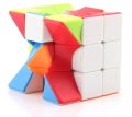 Rubik's Cube Twisty 3x3 Sticker less Speedy Puzzle cube fast speed magic cube  - Classic Brain Teaser Toy. 