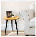 Elegant Round Wood Side Table with Natural Finish and Black Legs High-Quality Living Room Furniture Round Coffee Table Set High Gloss Nesting Tables for Living Room Modern Mdf Wood Side and Accent Tables Round Nesting Coffee Table Set High Gloss Coffee. 