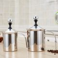 Milk Frother Milk Jug 400Ml Stainless Steel Milk Froth Pot Suitable for Automatic Coffee Machine or Stove to Boil Milk. 