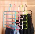 Anti-Slip Magic Multiple Layer Trousers Hanger Multifunction Pants Closet Belt Holder Rack S-Type 5 Layers Saving Space. 