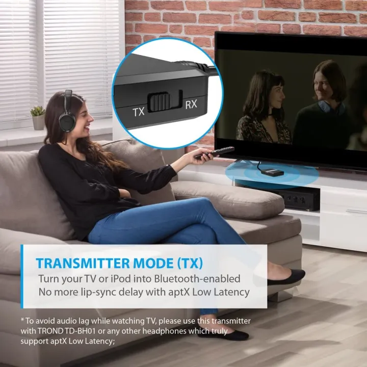 TROND%20Bluetooth%20Transmitter%20Receiver%205.0,%202-in-1%20Wireless%203.5mm%20Audio%20Adapter,%20AptX%20Low%20Latency,%20Smart%20Codec%20Indicator,%202%20Devices%20Simultaneously,%20for%20TV,%20Home%20Sound%20System%20-%20Image%206
