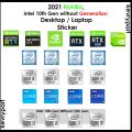 Intel Core i7, i7 11th Gen, i9 10th Gen Nvidia Geforce RTX GeForce G-SYNC Ultimate GTX Laptop Desktop Label CPU Sticker - 1 pc. 