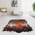 Halloween Wall Decals, Volcano and Lava 3D Wall Art Stickers Party Props for Home Living Room Décor. 