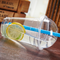 ( pack of 10 ) Disposable plastic Juice glass 480 ml with cap and straw stylish juice glass. 
