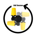 Turbo 360 Degree Jet Spray Nozzle for Karcher Pressure Washers K2 - K7 - Gimbaled Spin Turbo Lance Dirt Blaster - Replacement for Karcher Vario Power Jet Short 360 Nozzle VP180S. 