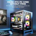 PC Case with 2 Tempered Glass Panels Mini Tower Gaming PC Case Micro ATX Case with 2 Magnet Dust Filters, Gaming Computer Case with USB3.0 I/O Port, Black Without Fans (Manmu M18). 