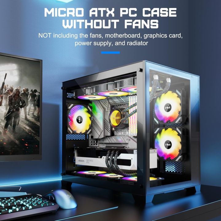 PC%20Case%20with%202%20Tempered%20Glass%20Panels%20Mini%20Tower%20Gaming%20PC%20Case%20Micro%20ATX%20Case%20with%202%20Magnet%20Dust%20Filters,%20Gaming%20Computer%20Case%20with%20USB3.0%20I/O%20Port,%20Black%20Without%20Fans%20(Manmu%20M18)%20-%20Image%206