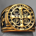 Superman Ruoias Exorcism Saint Benedict Cspb Cross Men Rings Punk Hip Hop for Boyfriend Male Stainless Steel Jewelry Creativity Gift Wholesale. 