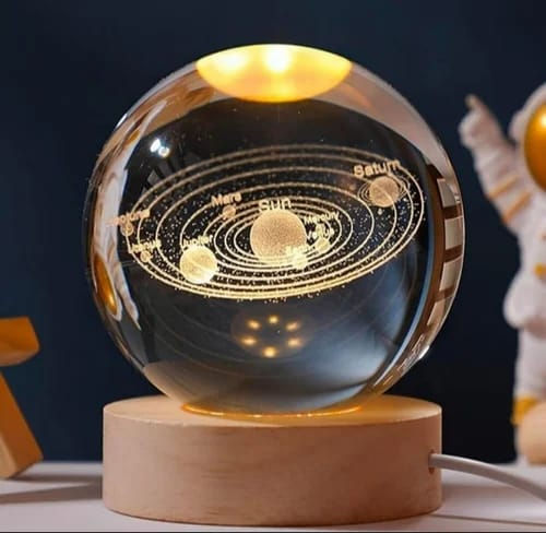 3D Moon Crystal Ball Table Lamp – Soft LED Night Light
