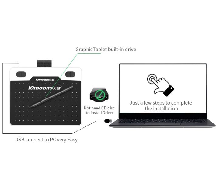 10moons%206%20Inch%20Graphic%20Tablet%208192%20Levels%20Digital%20Tablets%20Drawing%20Tablet%20No%20need%20charge%20Pen%20Tablet%20-%20Image%204