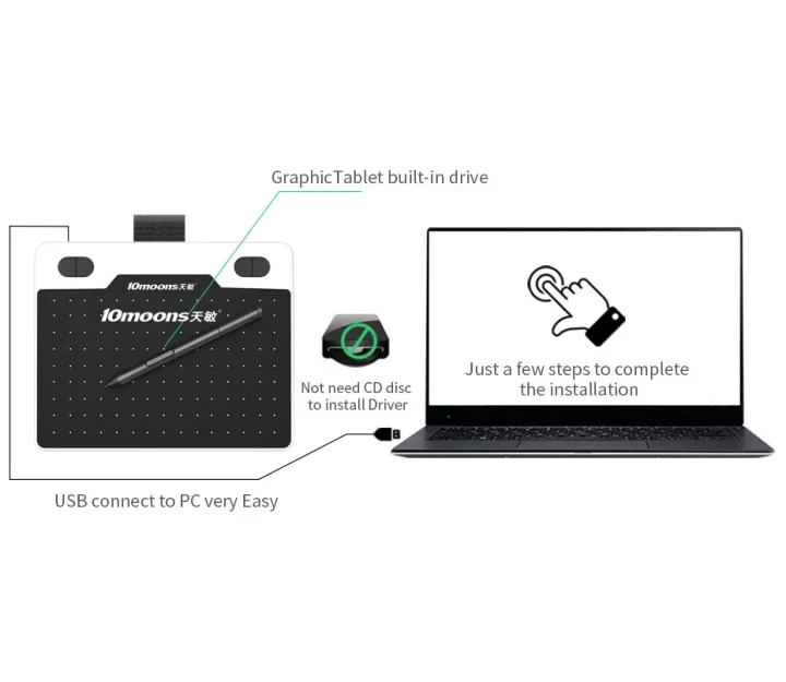 10moons%206%20Inch%20Graphic%20Tablet%208192%20Levels%20Digital%20Tablets%20Drawing%20Tablet%20No%20need%20charge%20Pen%20Tablet%20-%20Image%204