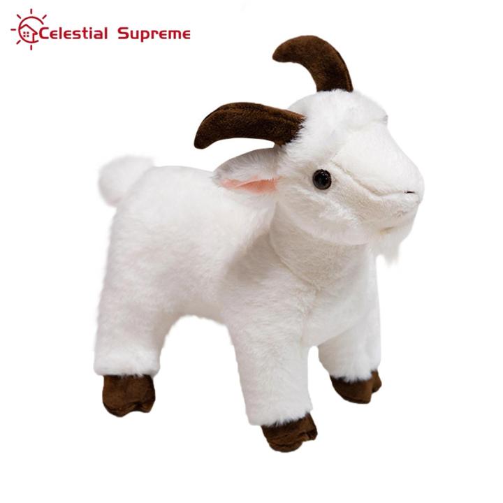 Goat Shape Plush Doll Adorable Standing Goat Plush Toy Perfect Home Decor Gift for Kids Adults Ideal for Christmas Birthdays Black White Goat Stuffed Animal Doll Plush Goat Deocr