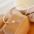 2 pieces Golden silver Double hearts fashion Adjustable bracelets. 