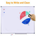 White board - Premium Quality with Free White Board Markers and Duster/ Whiteboard for Office, Home and School, Lightweight Aluminum Frame. 