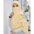Pack of Georgette Hijab,Niqab & Matching Cap. 