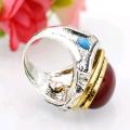 Italian golden and silver anari stone ring for Men. 